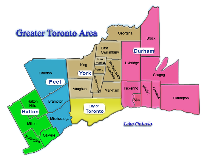 大多伦多及地产区域的划分